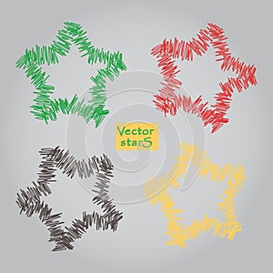 Set of vector stars