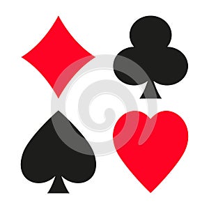 Set of vector symbols of playing cards suit.