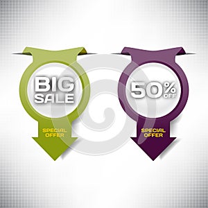 Set vector tag Big Sale paper banner special offer