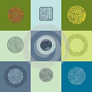 Set of vector technology cpu designs with square and circular mi