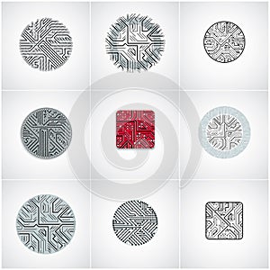 Set of vector technology cpu designs with square and circular mi