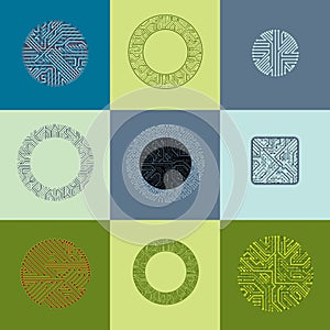 Set of vector technology cpu designs with square and circular mi