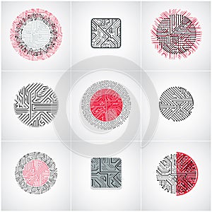 Set of vector technology cpu designs with square and circular mi