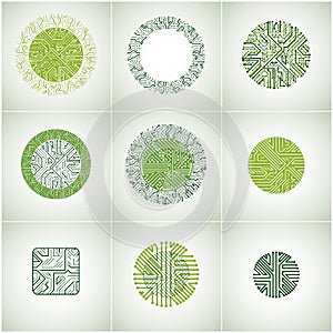 Set of vector technology cpu designs with square and circular mi