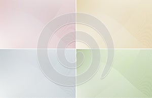 Set of vector template backgrounds in light shades. Line texture backgrounds. Modern gradient look.