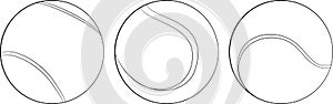 Set of Vector tennis ball icon. Flat illustration of tennis balls for web design, logo, icon, app, UI. Isolated on white
