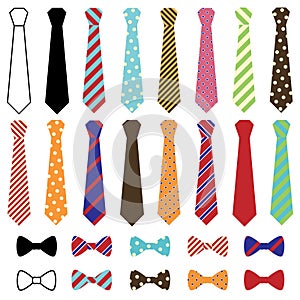 Set of Vector Ties and Bow Ties photo