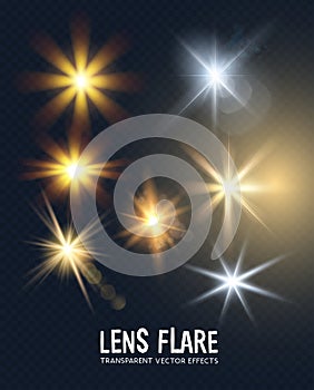 Set Of Vector Transparent Sun Flare Effects