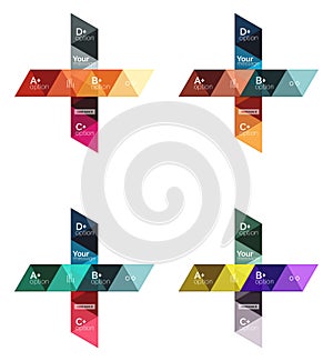 Set of vector triangle geometric infographic