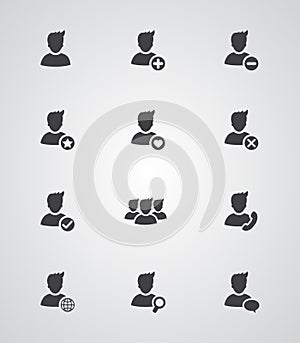 Set of vector user icons