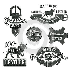 Set of vector vintage belt logo designs, retro