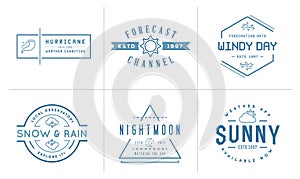 Set of Vector Weather Icons and Logotypes