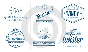 Set of Vector Weather Icons and Logotypes