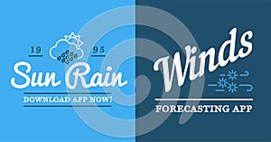 Set of Vector Weather Icons and Logotypes