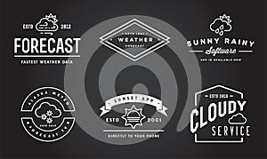 Set of Vector Weather Icons and Logotypes