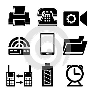 A set of vector icons of electronic devices.