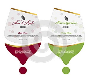 Set of Vector wine label