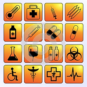 Set of vectormedical circular icons