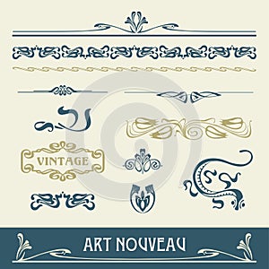 Set vectors art nouveau