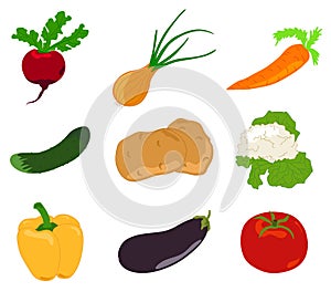 Set vegetable, icon