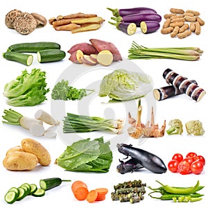 Set of vegetable isolated on white background