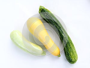 Set of vegetable marrows of different color