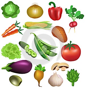 Set of vegetables