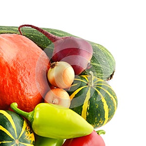 Vegetables isolated on white background.