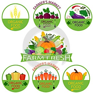 Set of vegetables logo templates