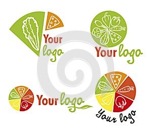 Set vegetables logos