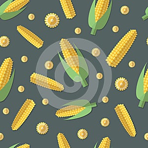 A set of Vegetables Patterns in a Flat Style - Corn