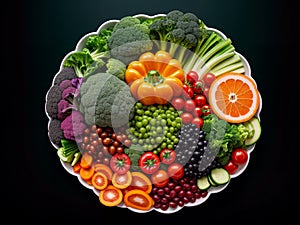 A set of vegetables in a plate or bowl. The concept of healthy eating or vegetarianism. Close up