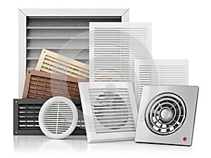 Set of ventilation grilles