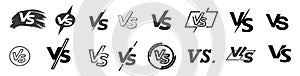 Set of versus logo letters. VS letters. Vector illustration