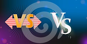 Set of versus logo vs letters for sports and fight competition. MMA, UFS, Battle, vs match, game concept competitive vs. eps 10