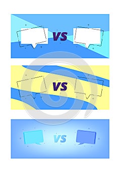 Set of Versus screen templates. Vector illustration.