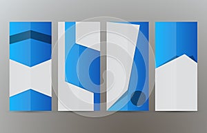Set vertical banners blue background08