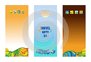 Set of vertical banners, vector background