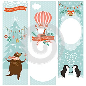 Set of vertical Christmas banners