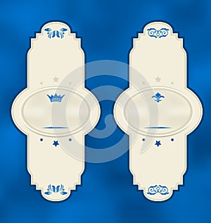 Set vertical vintage labels with design elements