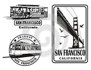 Set of very detailed logos about San Francisco