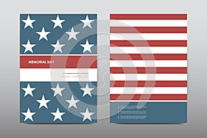 Set of Veterans Day brochure, poster templates in USA flag style. Beautiful design