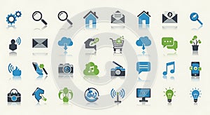 Collection of Modern Flat Design Web Icons