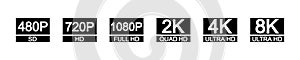 Set of video format vector icons. Size screen.