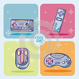 Set of videogames icons photo