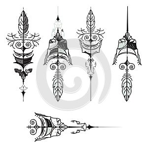 Set of vintage arrows