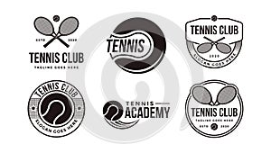 Set of vintage badge emblem Tennis club logo, Tennis tournament vector icon