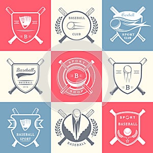 Set of Vintage Baseball Logos and Badges.