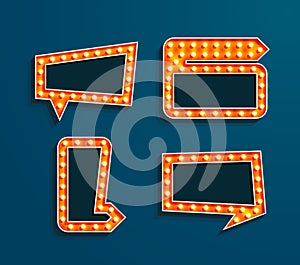 Set of vintage bilboards with arrow and place for text.