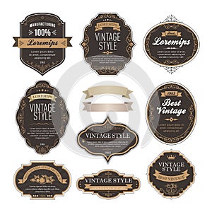 Set of vintage bottle label design